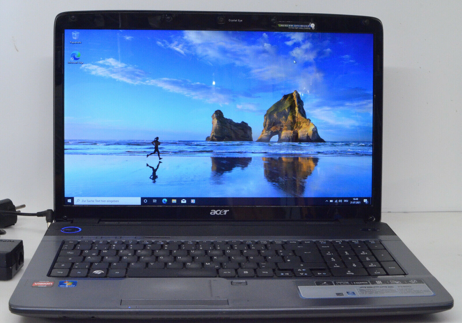 Notebook Laptop Acer Aspire 7540G DualCore AMD DDR2 4GB SSD 250GB  17 Zoll Win10