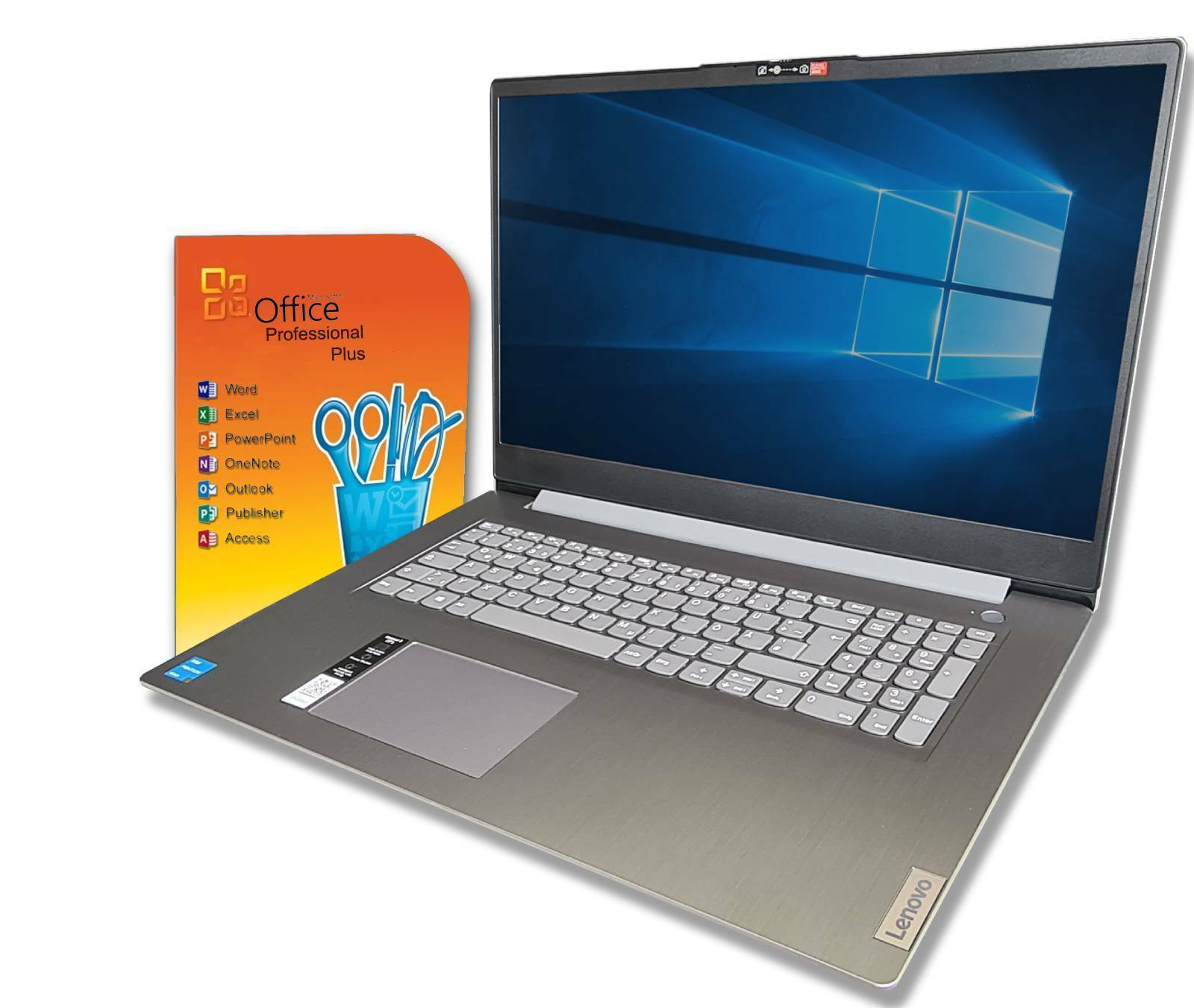 Lenovo 17 Notebook Intel 3,5Ghz 8GB SSD Win10/ OFFICE 2019/