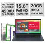 15.6″ Gamer ASUS Laptop Ryzen 5 4500U 20GB DDR4 256GB SSD Windows 10 Notebook