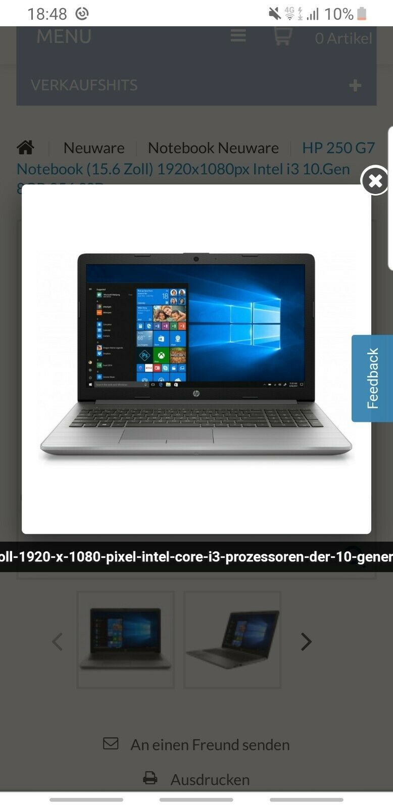 Notebook HP 250 G7 Business Laptop 512GB 8GB i5 IntelCore 15,6 Zoll DDR4 RAM NEU