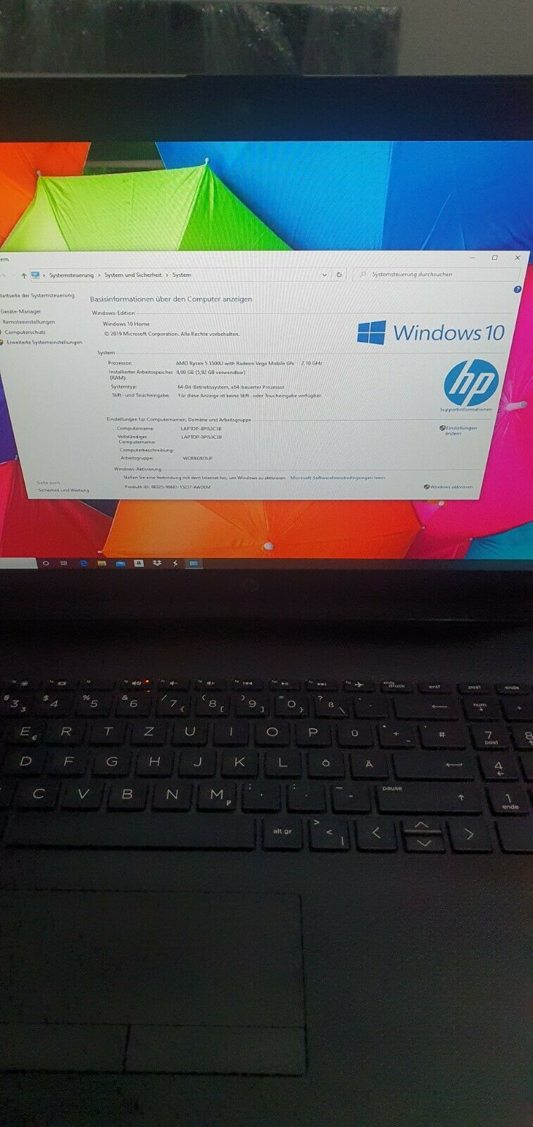 HP 17-ca1621ng Laptop 17 Zoll AMD Ryzen 5 3500u 8GB DDR4 RAM AMD Radeon Vegas 8